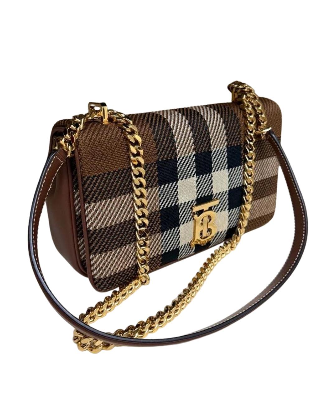 BURBERRY Коричневая тканевая сумка через плечо, фото 1