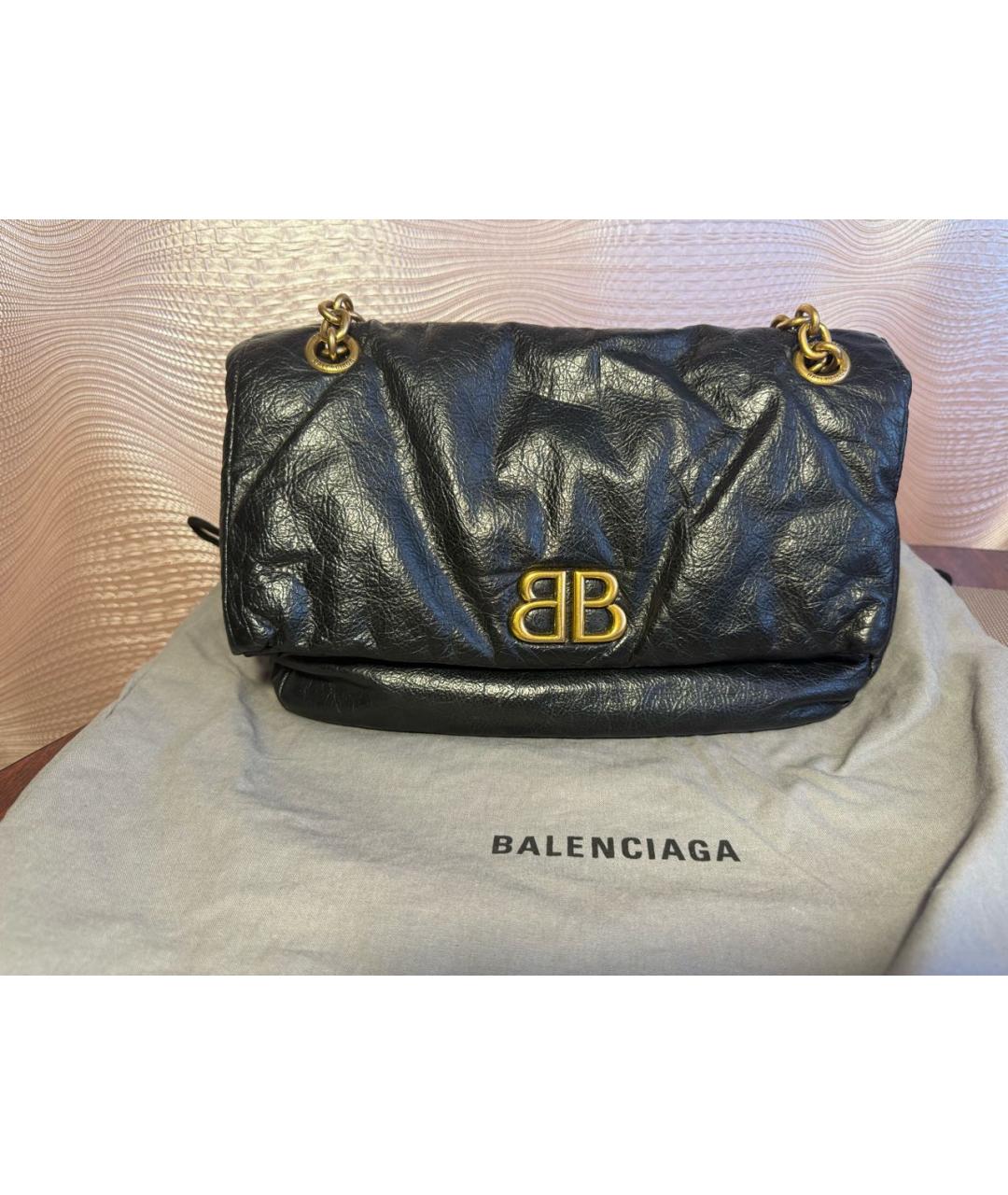 BALENCIAGA Черная кожаная сумка через плечо, фото 9