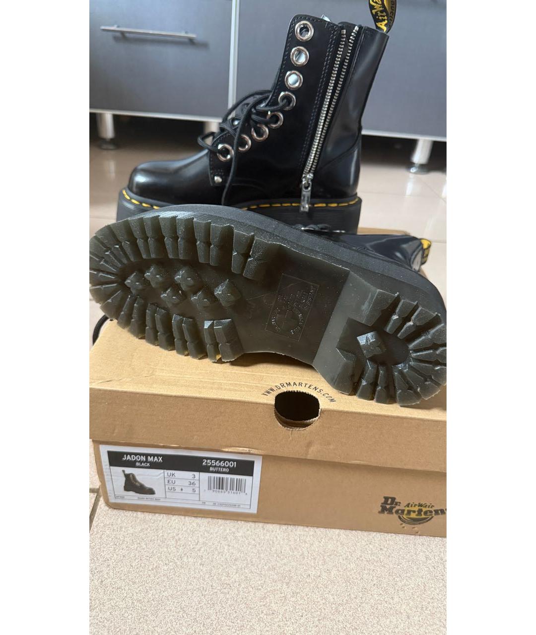 DR. MARTENS Черные кожаные ботинки, фото 4