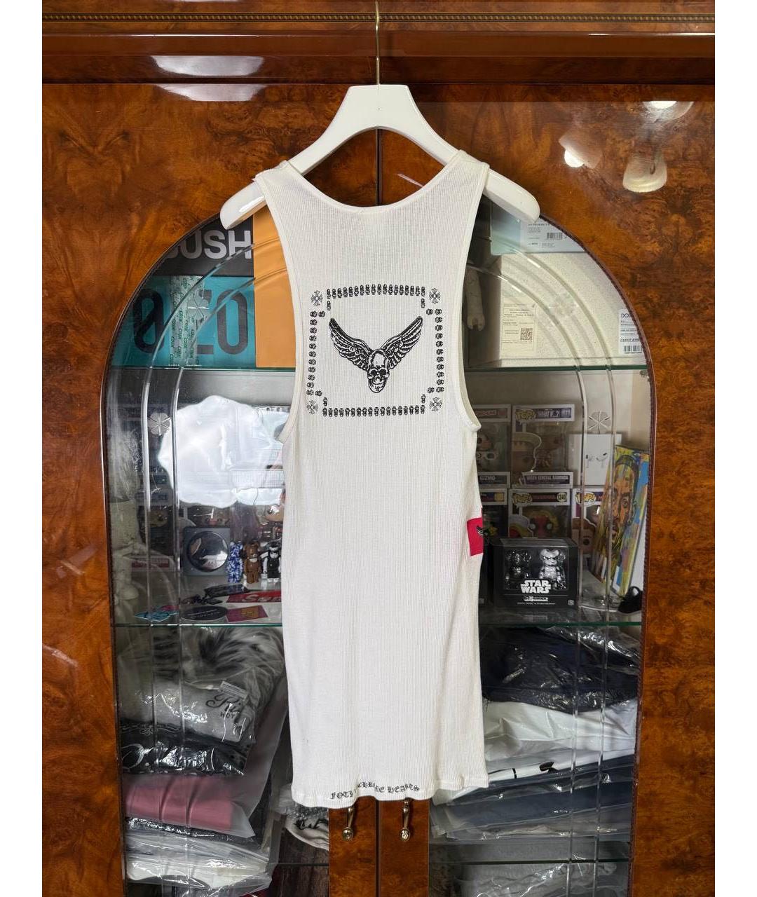 CHROME HEARTS Белая хлопковая майка, фото 3