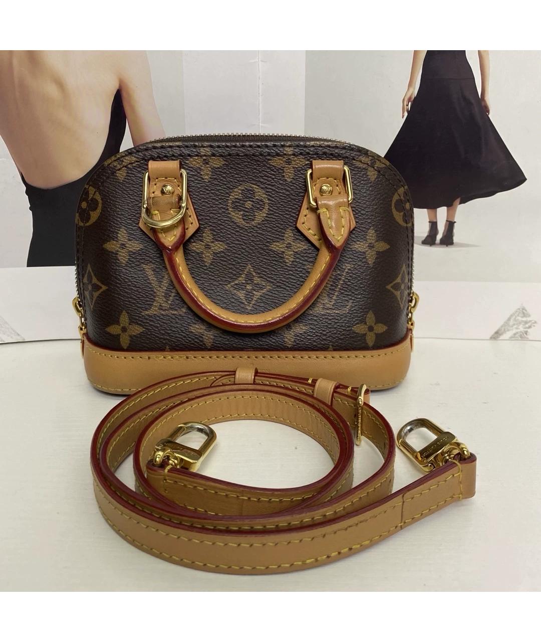 LOUIS VUITTON Коричневая кожаная сумка через плечо, фото 2