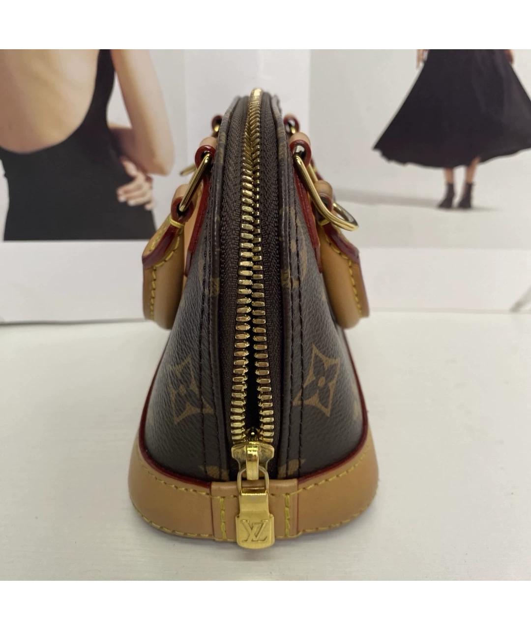 LOUIS VUITTON Коричневая кожаная сумка через плечо, фото 3