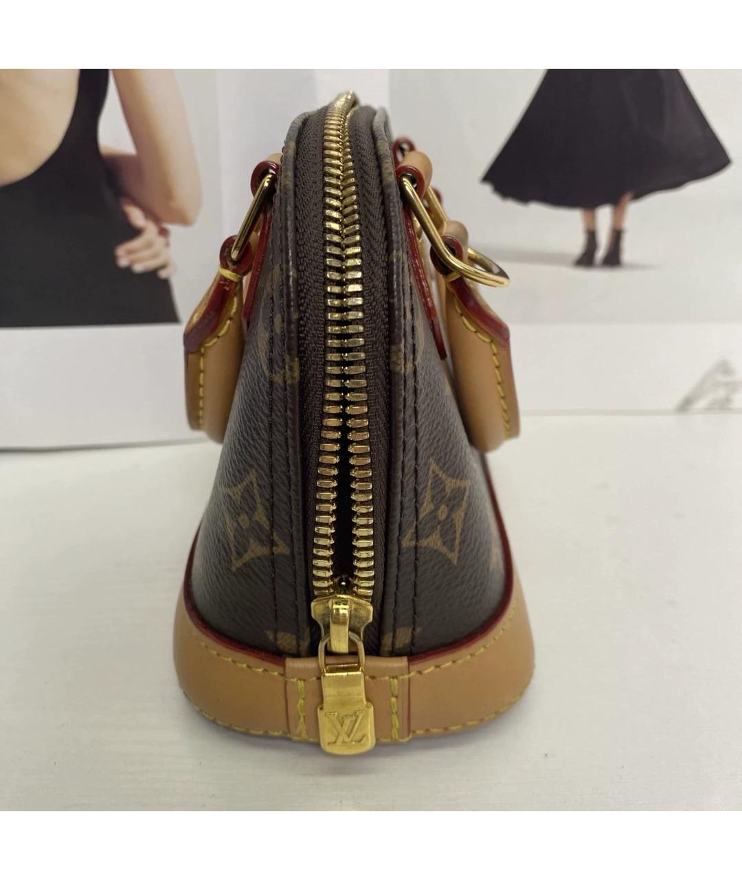 LOUIS VUITTON Коричневая кожаная сумка через плечо, фото 4