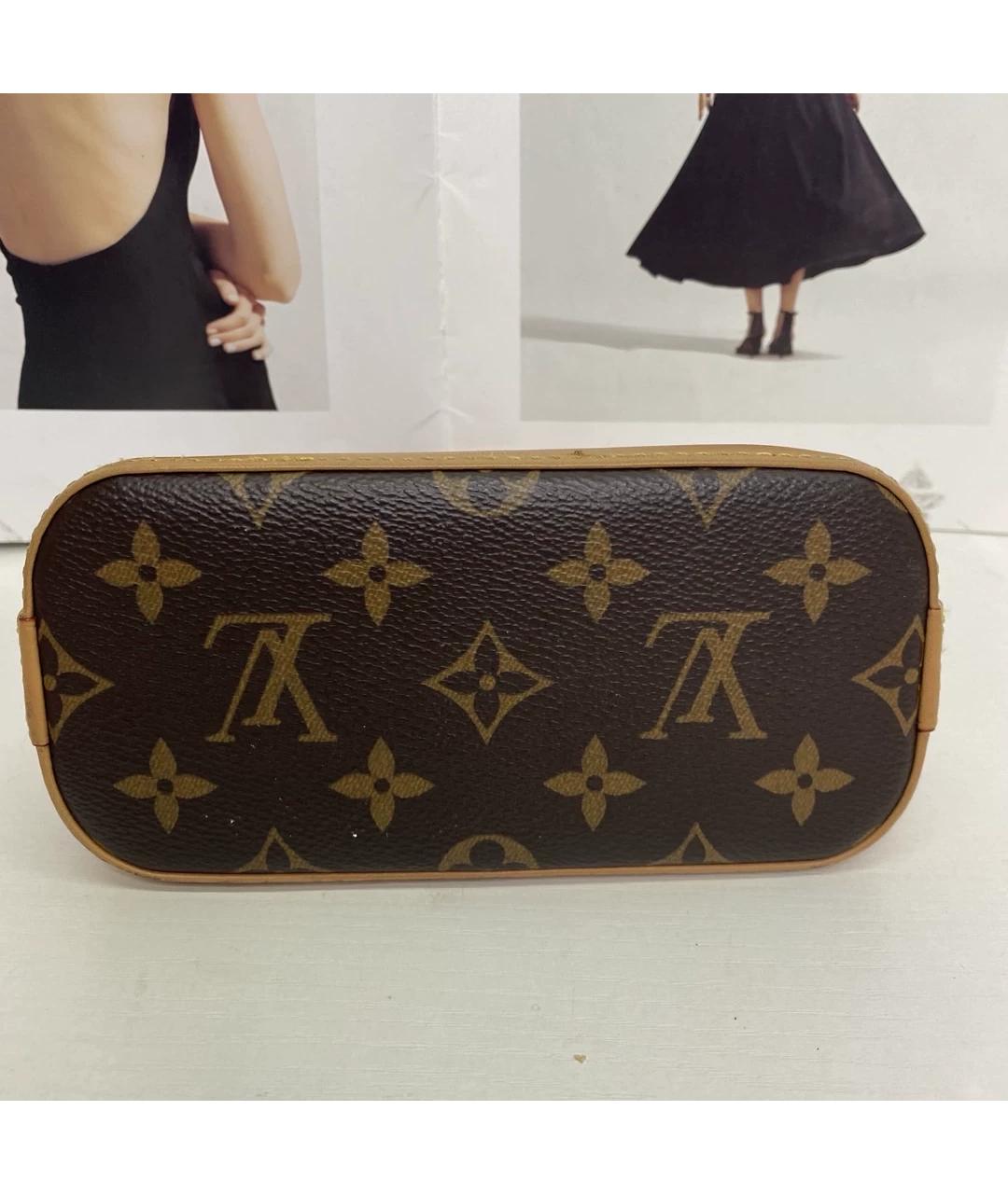 LOUIS VUITTON Коричневая кожаная сумка через плечо, фото 9