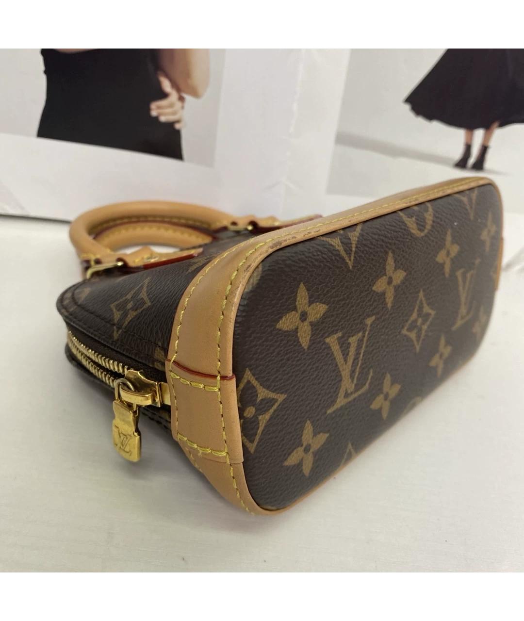 LOUIS VUITTON Коричневая кожаная сумка через плечо, фото 7