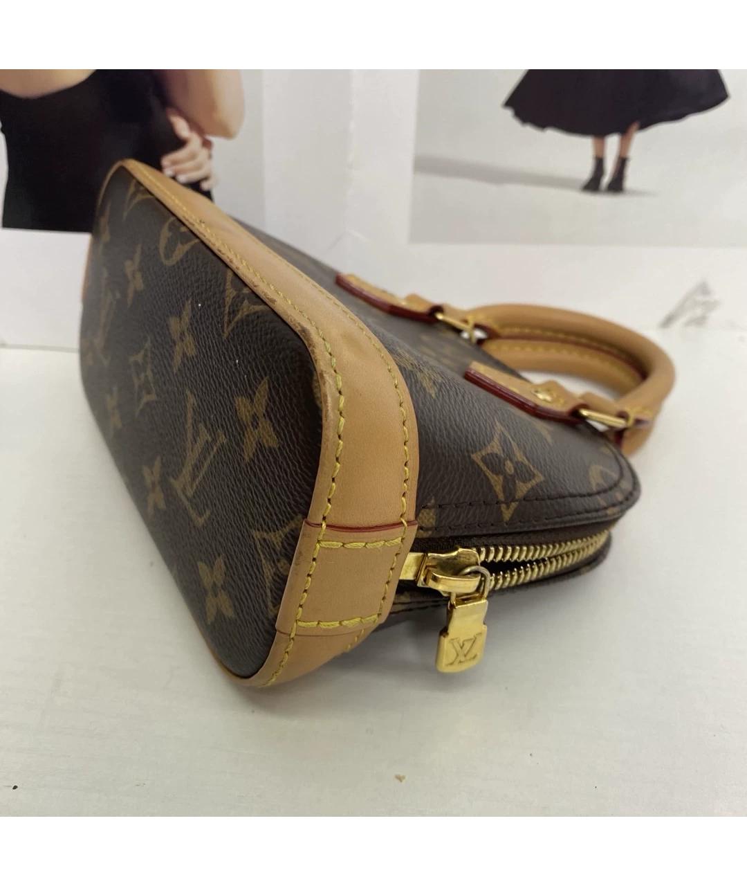LOUIS VUITTON Коричневая кожаная сумка через плечо, фото 8