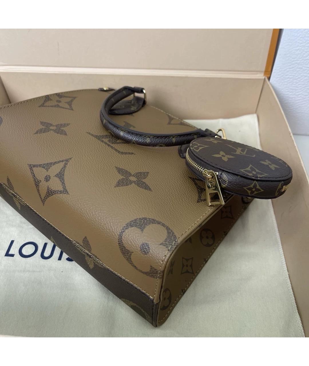 LOUIS VUITTON Бежевая кожаная сумка через плечо, фото 8