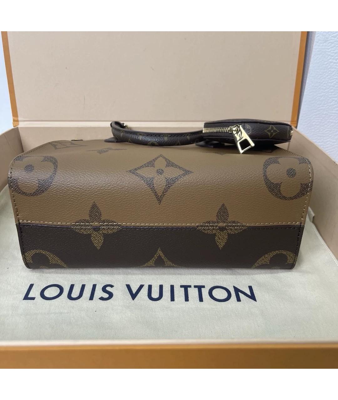 LOUIS VUITTON Бежевая кожаная сумка через плечо, фото 5