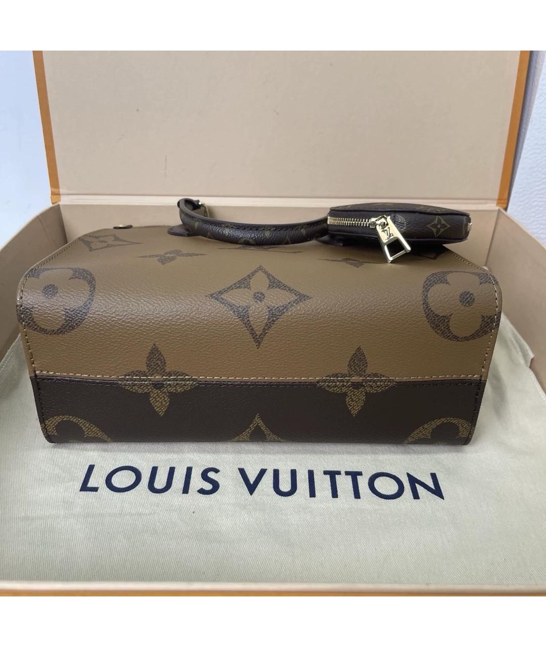 LOUIS VUITTON Бежевая кожаная сумка через плечо, фото 6