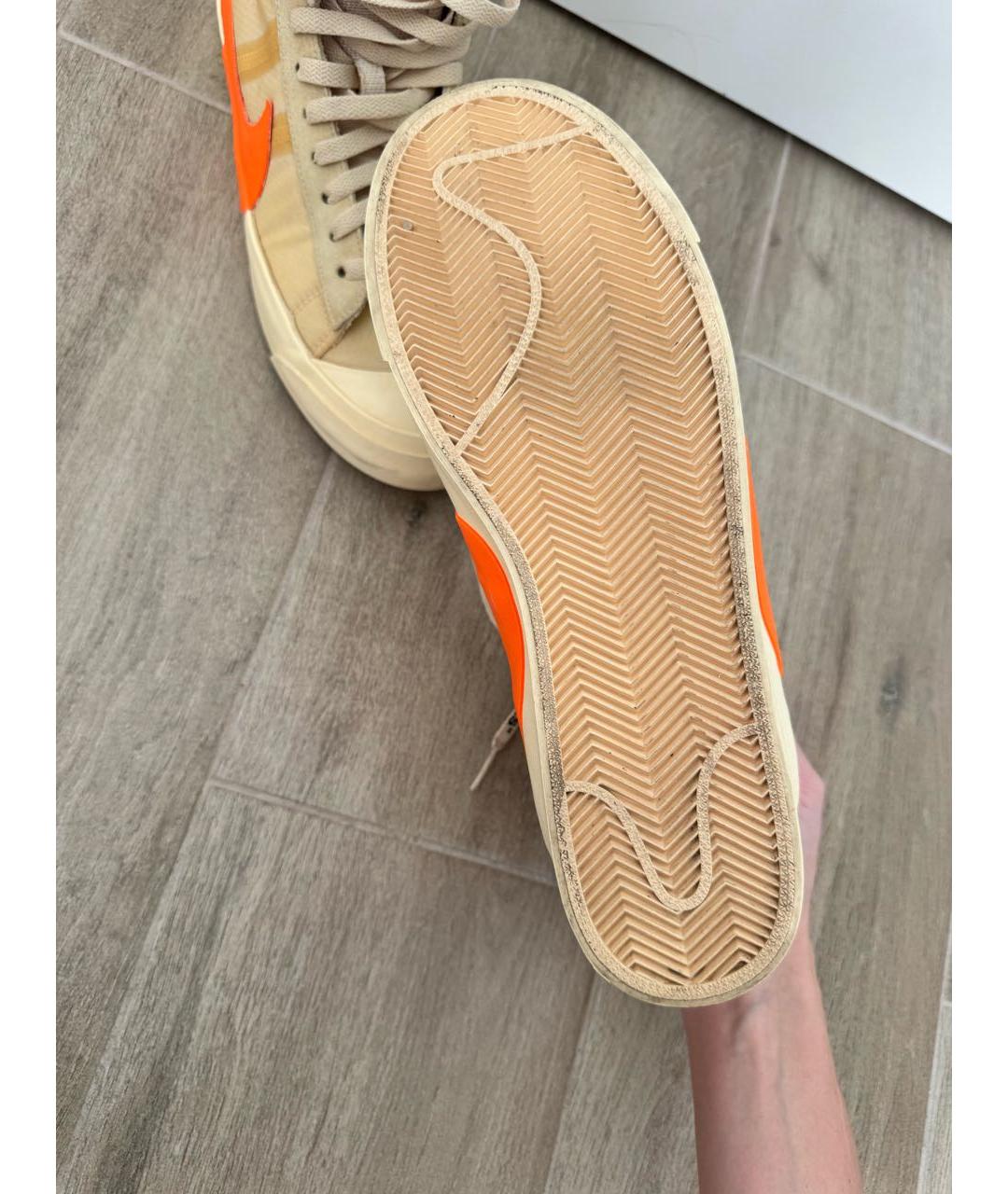 NIKE X OFF-WHITE Бежевые высокие кроссовки / кеды, фото 6