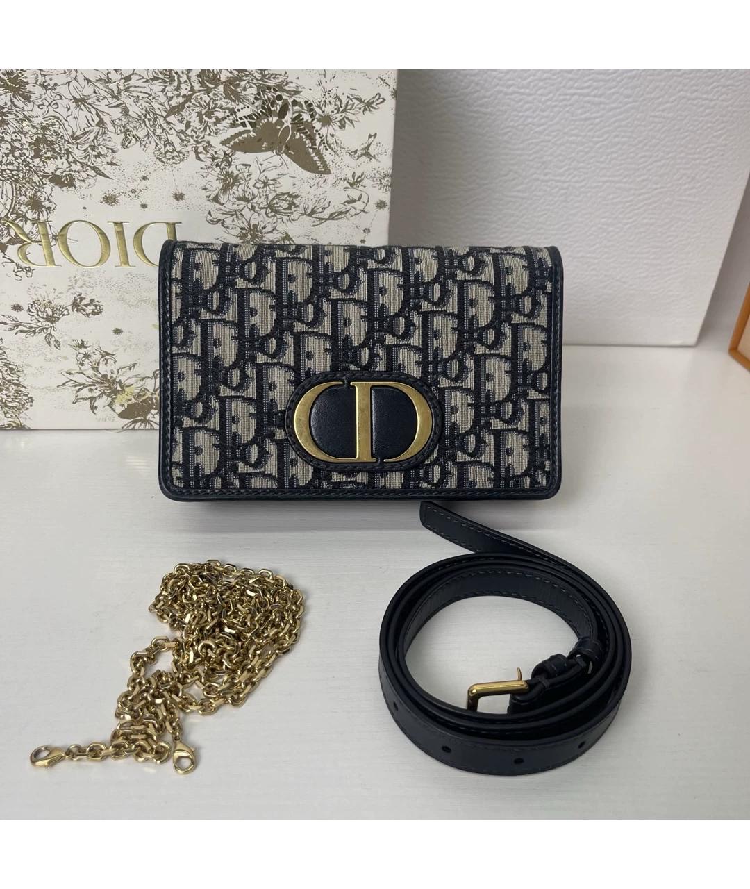 CHRISTIAN DIOR Темно-синяя поясная сумка из искусственной кожи, фото 10