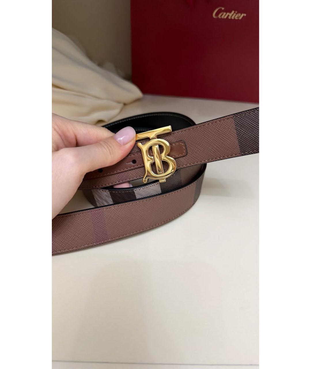 BURBERRY Коричневый кожаный ремень, фото 2