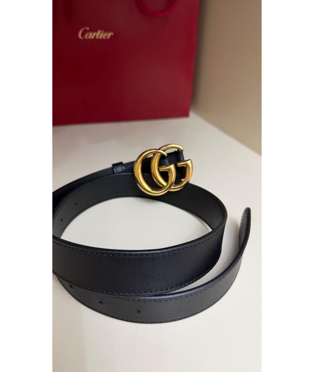 GUCCI Черный кожаный ремень, фото 4