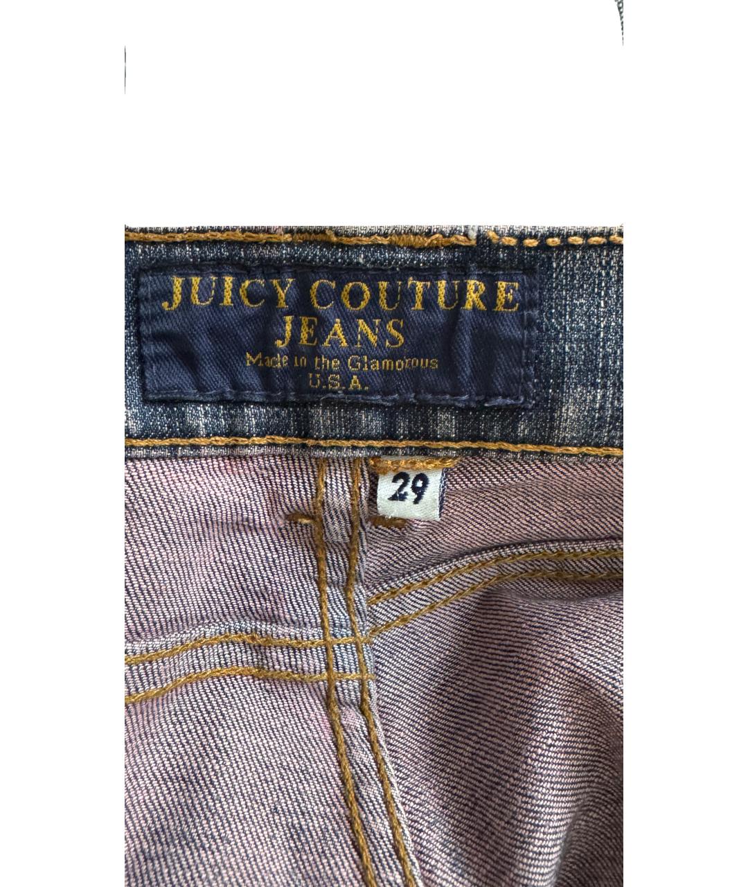 JUICY COUTURE Синие хлопковые джинсы клеш, фото 3