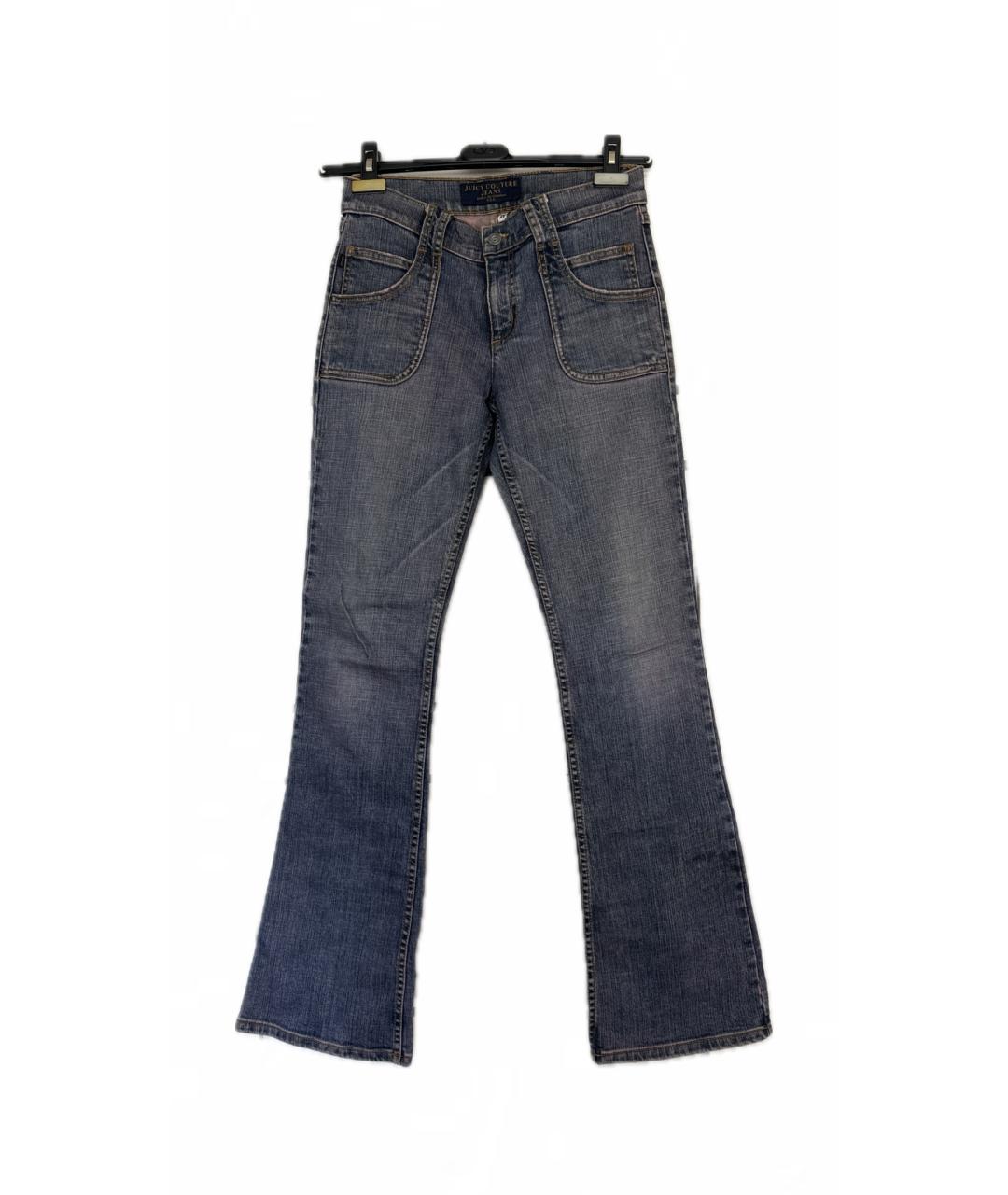 JUICY COUTURE Синие хлопковые джинсы клеш, фото 6