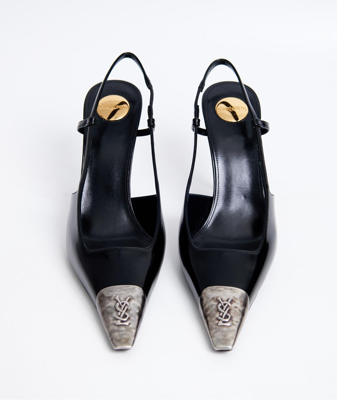 SAINT LAURENT Черные кожаные туфли, фото 6