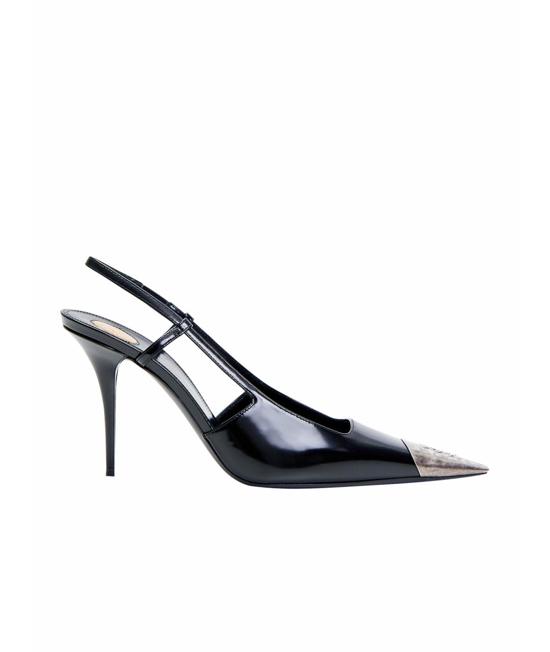 SAINT LAURENT Черные кожаные туфли, фото 1