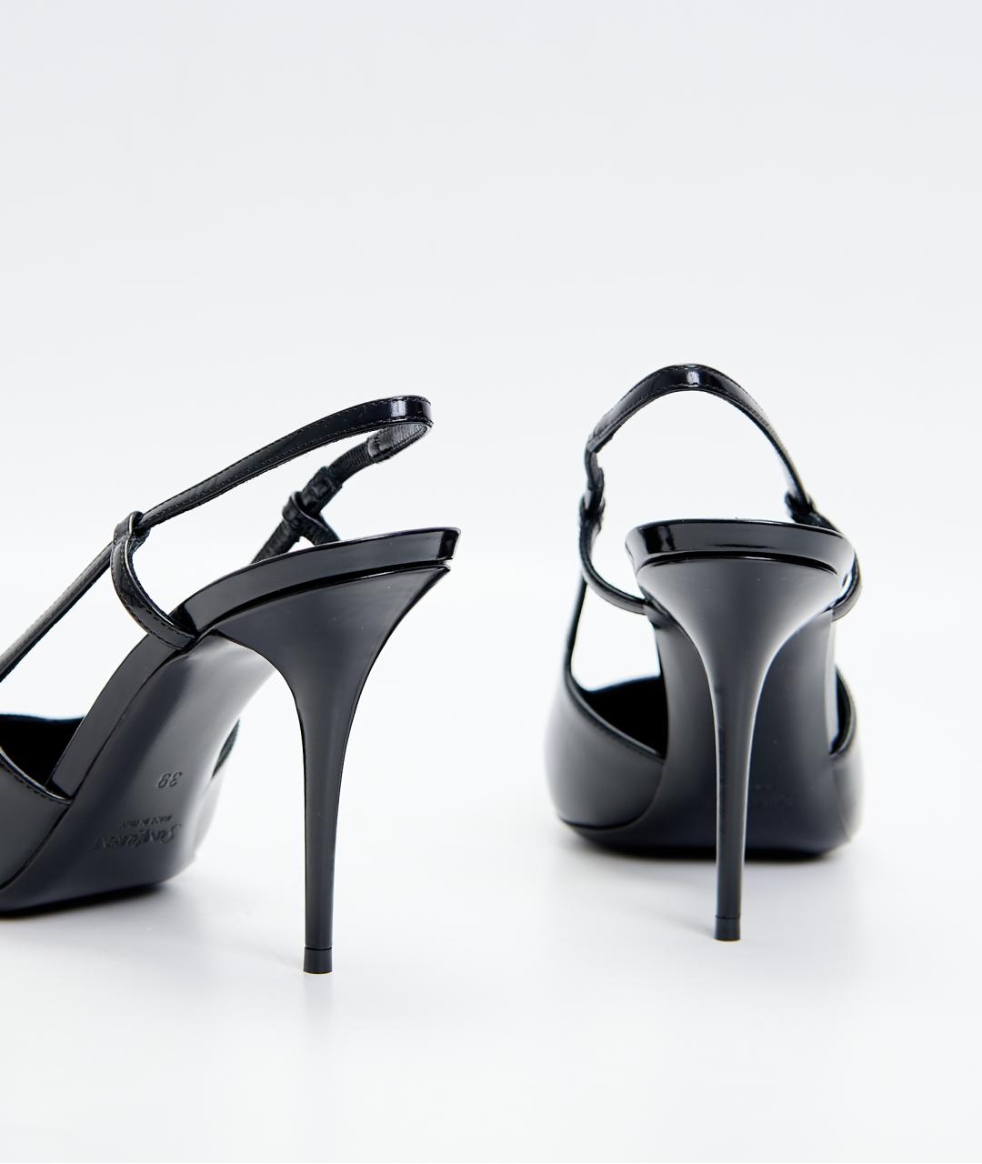 SAINT LAURENT Черные кожаные туфли, фото 4