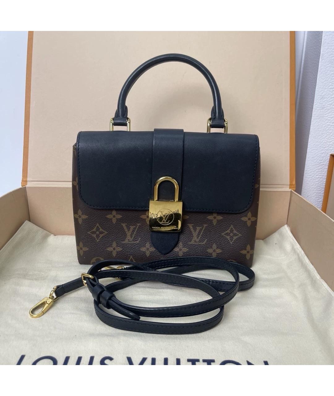 LOUIS VUITTON Черная кожаная сумка через плечо, фото 7