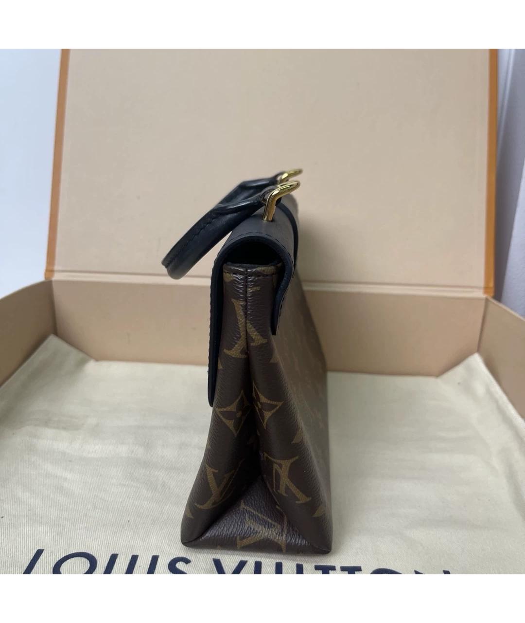 LOUIS VUITTON Черная кожаная сумка через плечо, фото 3