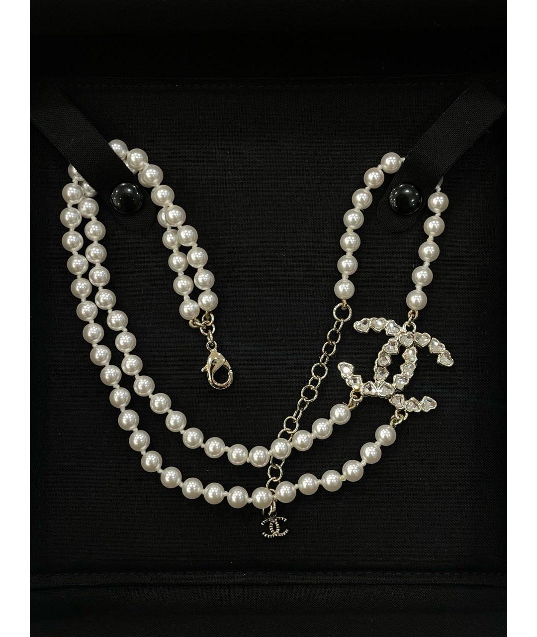 CHANEL Белое жемчужное колье, фото 6