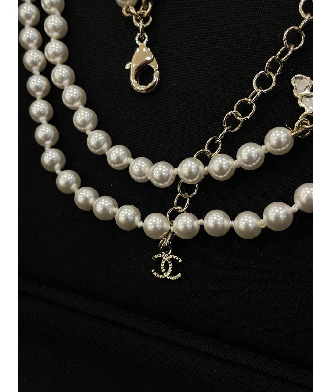 CHANEL Белое жемчужное колье, фото 3