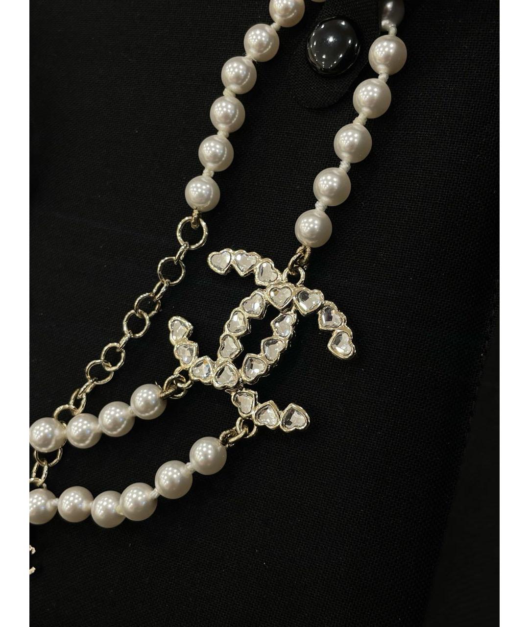 CHANEL Белое жемчужное колье, фото 2