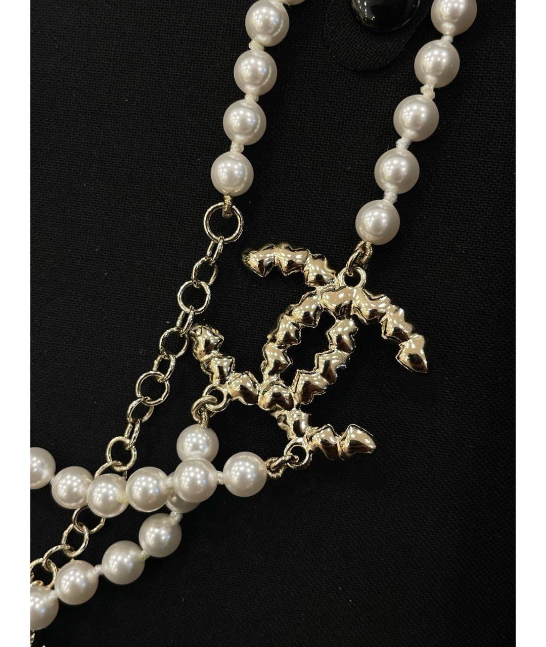 CHANEL Белое жемчужное колье, фото 4