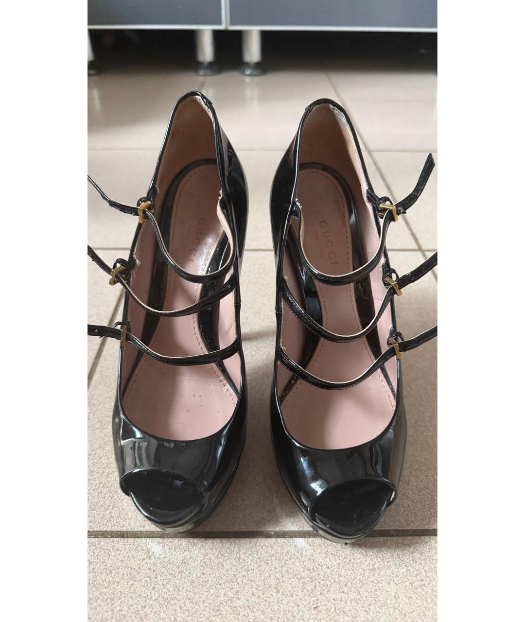 GUCCI Черные туфли из лакированной кожи, фото 3