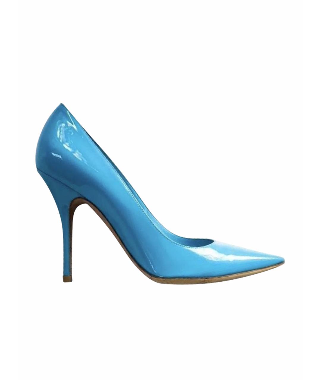 CHRISTIAN DIOR Голубые кожаные туфли, фото 1