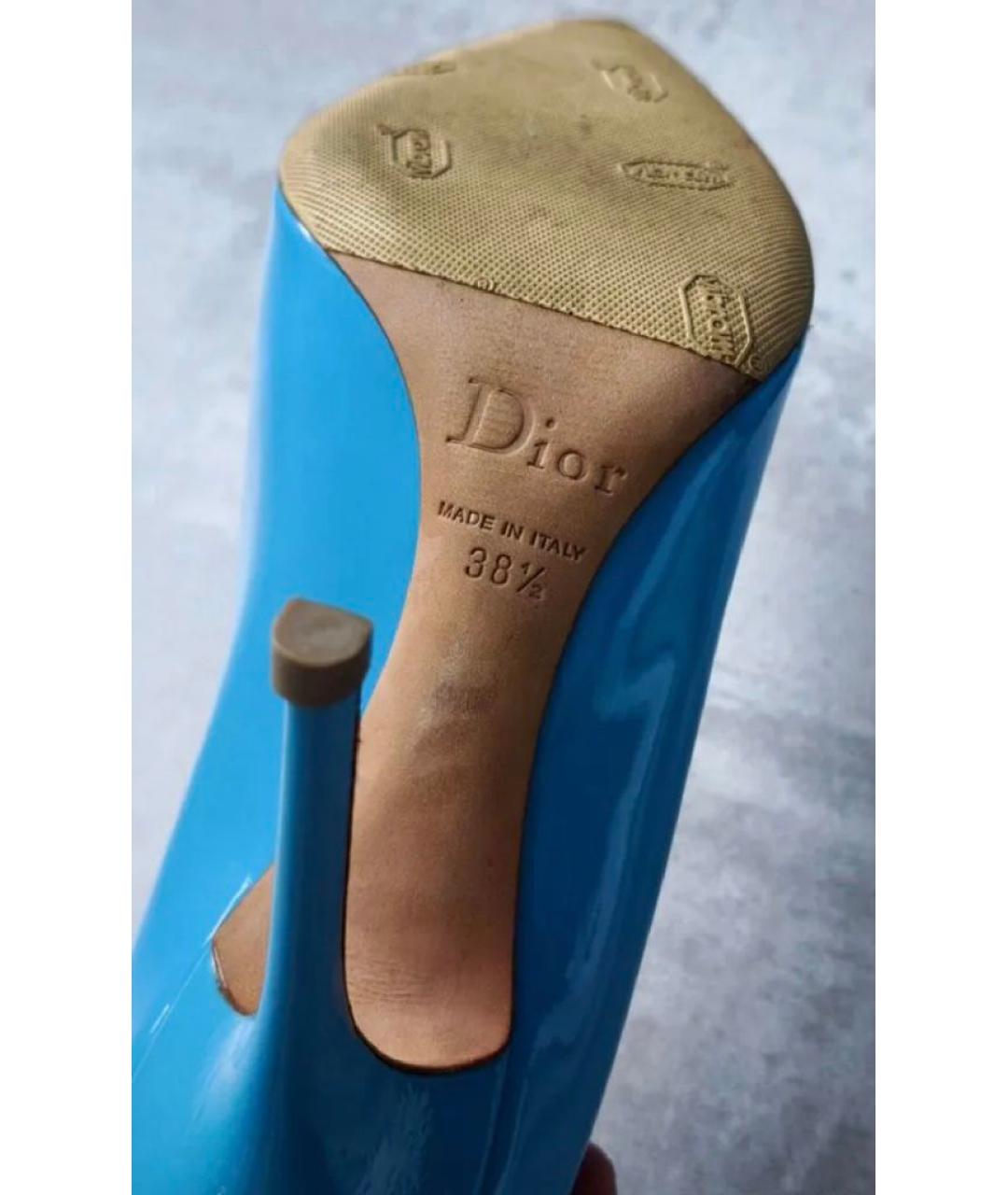 CHRISTIAN DIOR Голубые кожаные туфли, фото 6