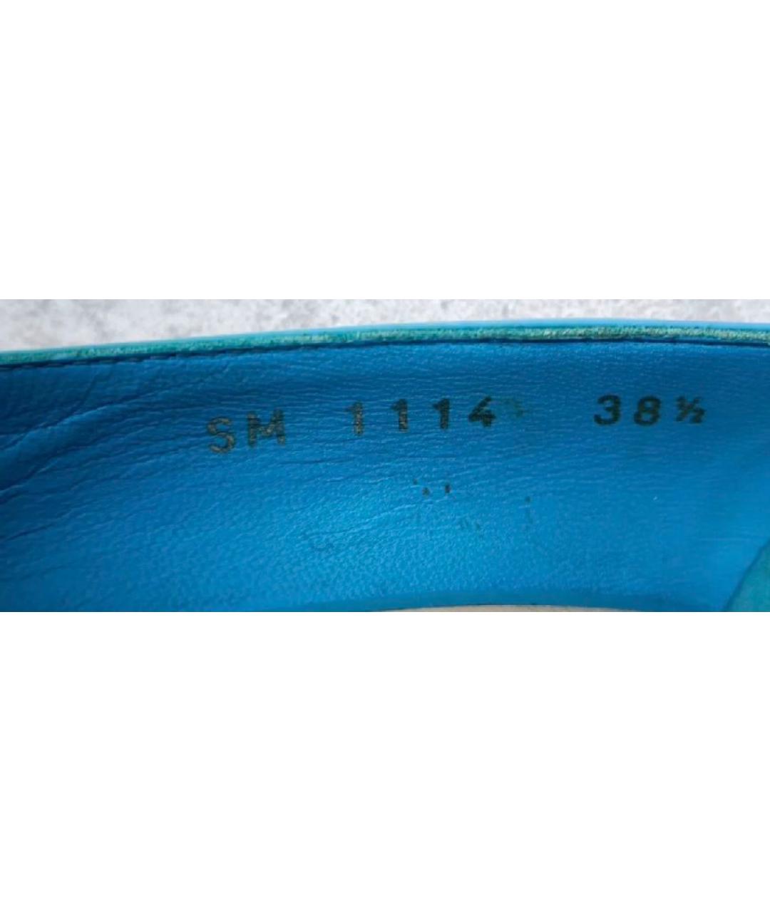 CHRISTIAN DIOR Голубые кожаные туфли, фото 5