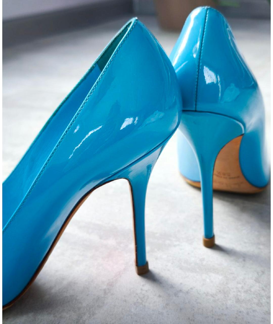 CHRISTIAN DIOR Голубые кожаные туфли, фото 4