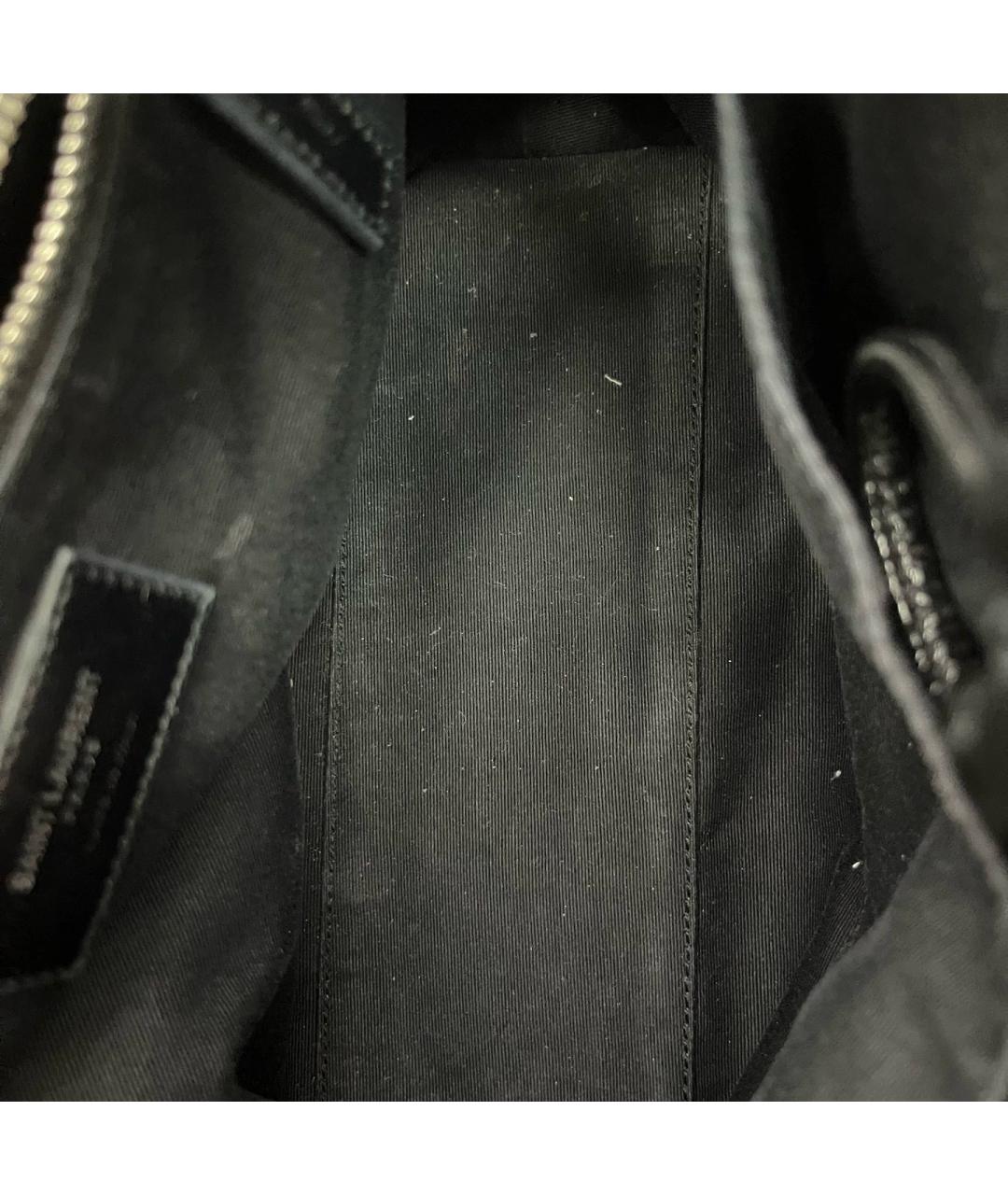 SAINT LAURENT Черный рюкзак из лакированной кожи, фото 6