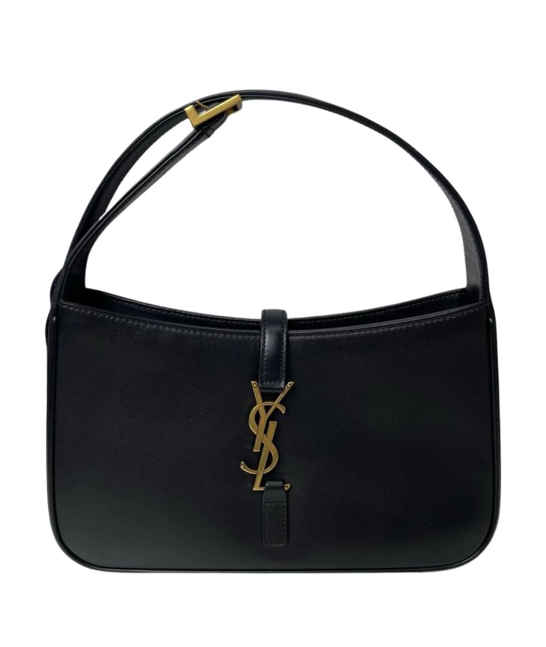 SAINT LAURENT Черная кожаная сумка с короткими ручками, фото 1