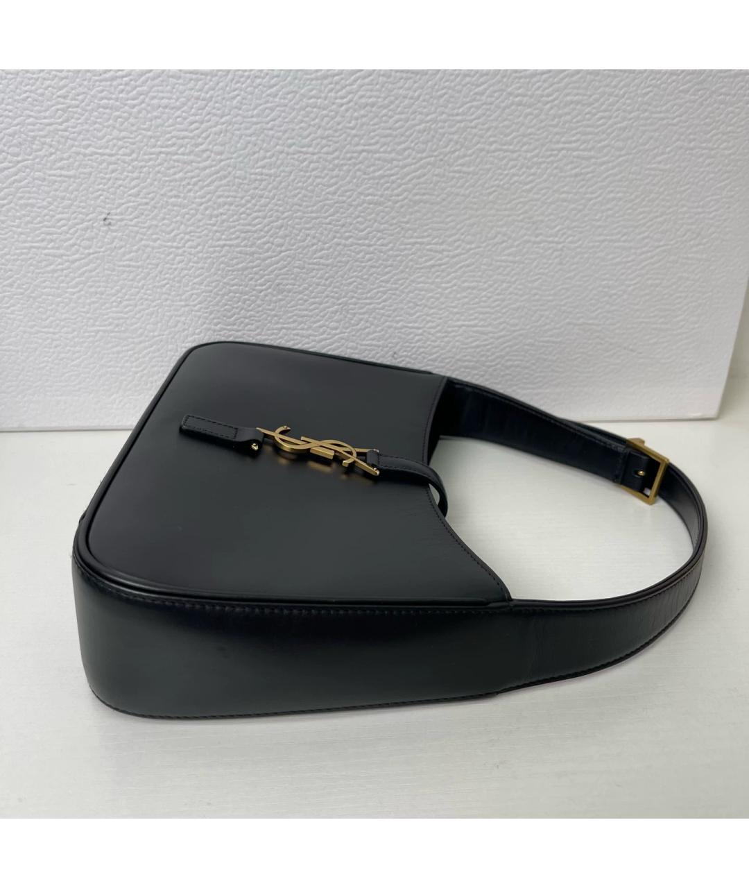 SAINT LAURENT Черная кожаная сумка с короткими ручками, фото 5