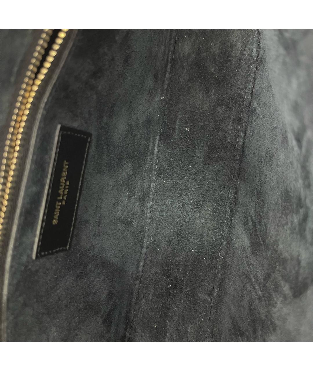 SAINT LAURENT Черная кожаная сумка с короткими ручками, фото 6