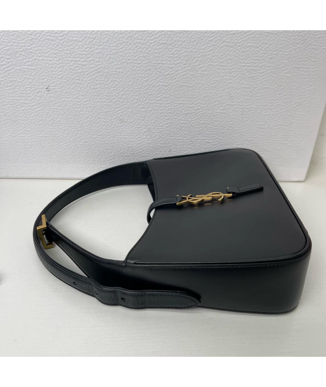 SAINT LAURENT Черная кожаная сумка с короткими ручками, фото 3