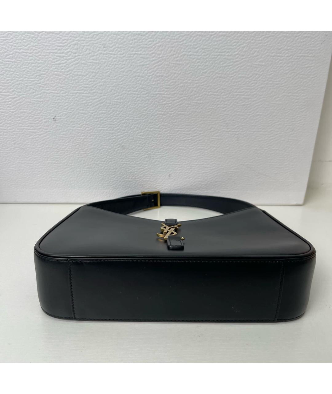 SAINT LAURENT Черная кожаная сумка с короткими ручками, фото 4