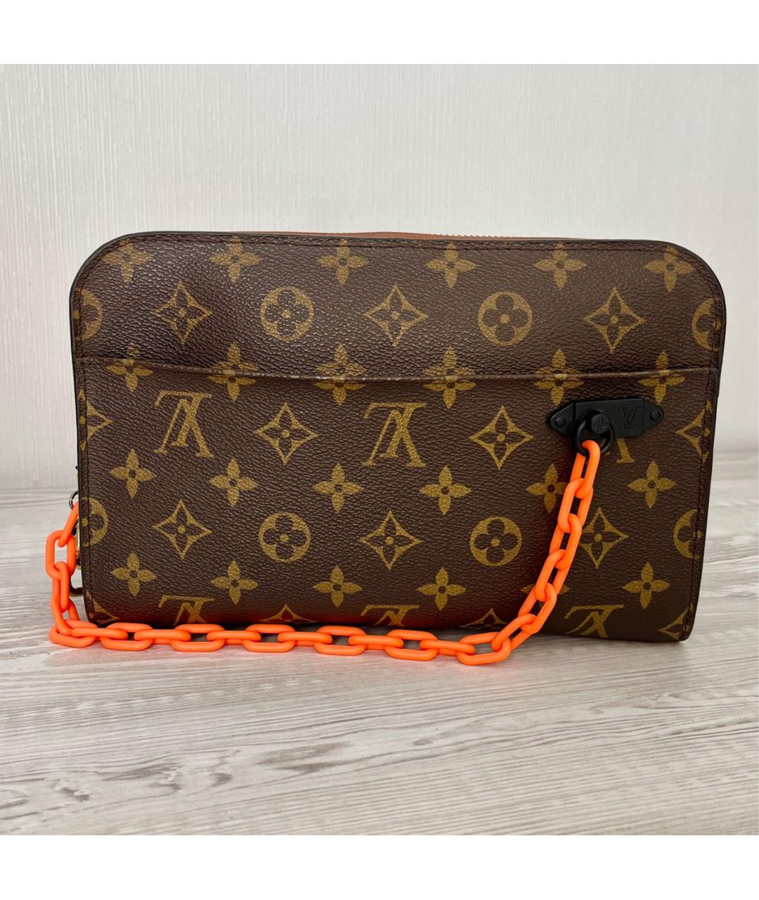 LOUIS VUITTON Коричневая барсетка из канвы, фото 9