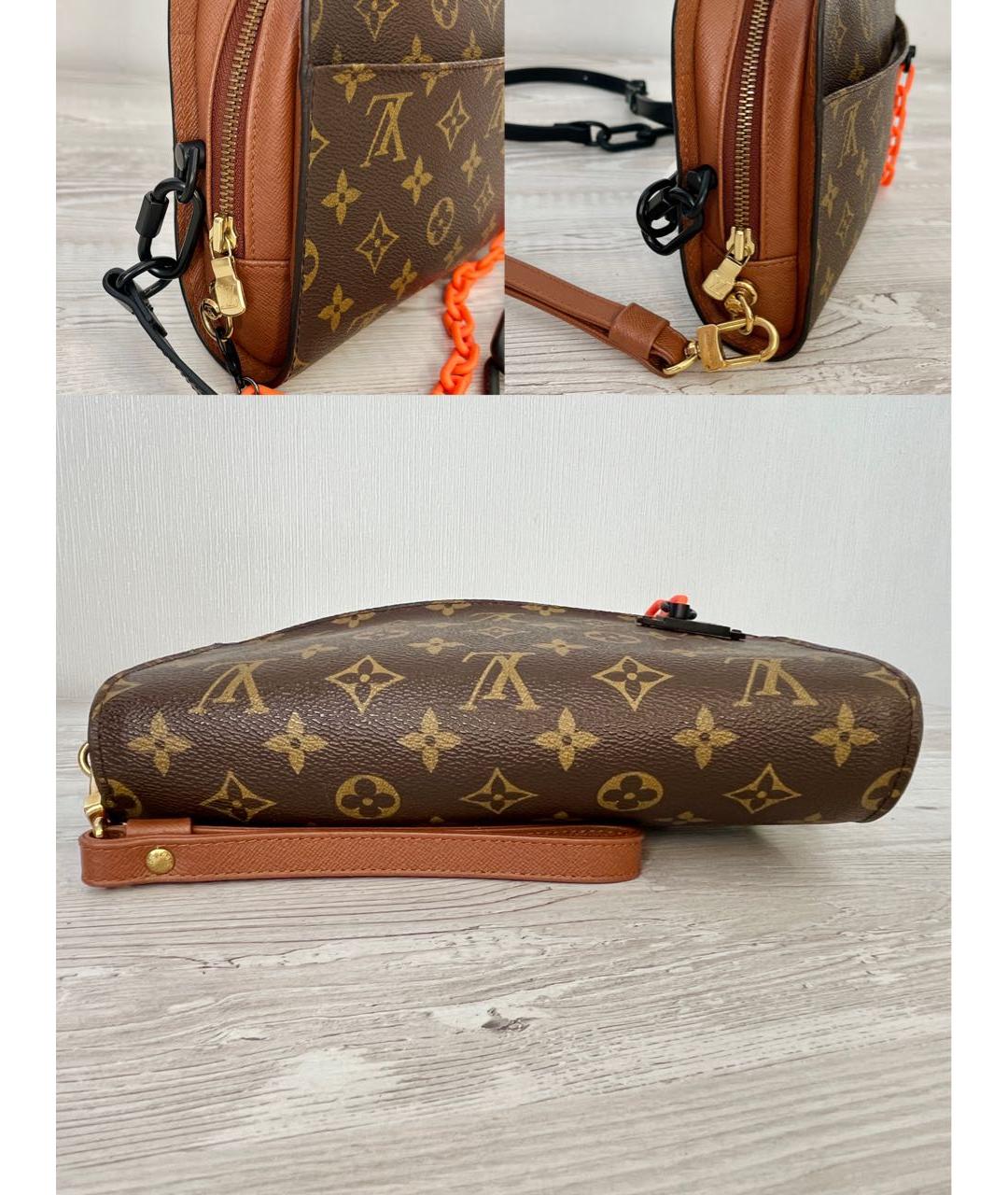 LOUIS VUITTON Коричневая барсетка из канвы, фото 8