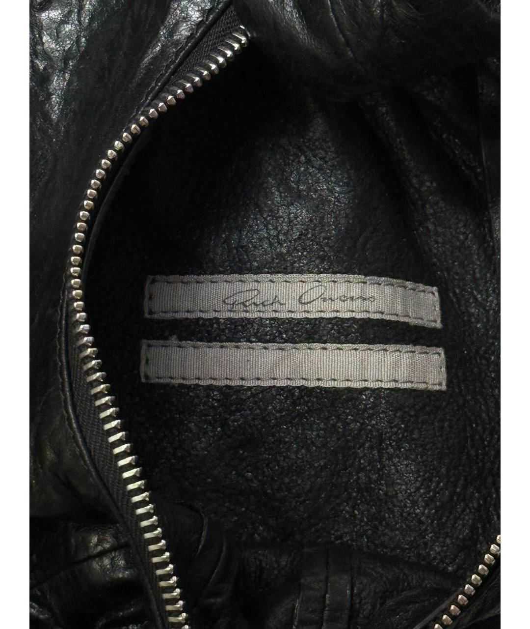 RICK OWENS Черная кожаная сумка с короткими ручками, фото 8