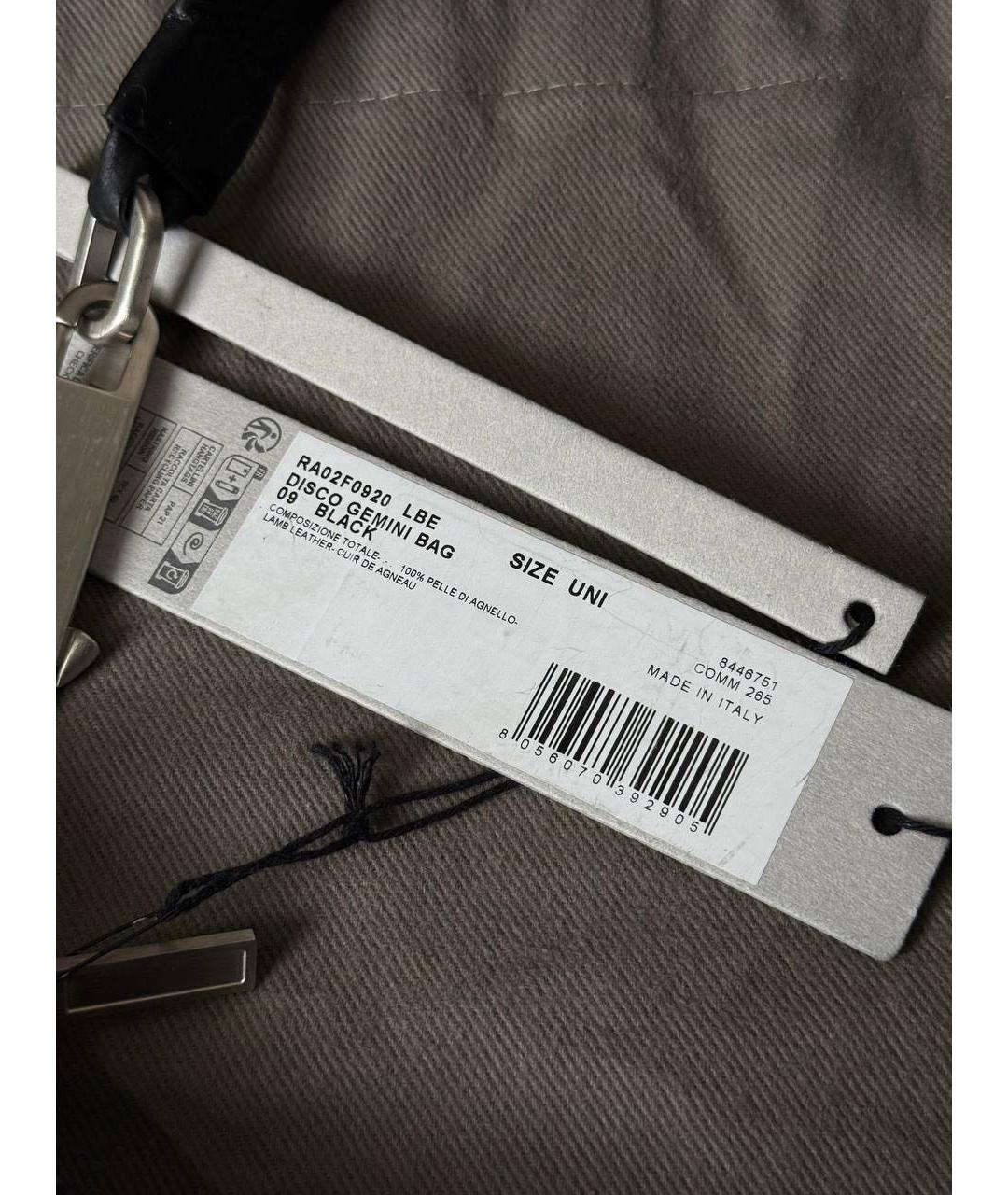 RICK OWENS Черная кожаная сумка с короткими ручками, фото 5