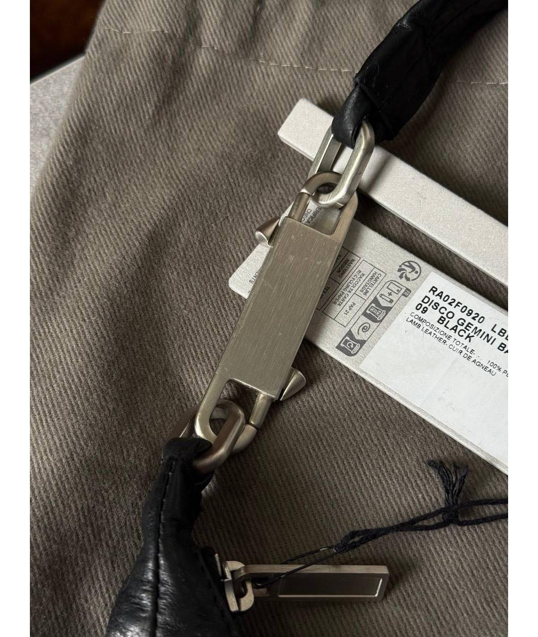 RICK OWENS Черная кожаная сумка с короткими ручками, фото 6