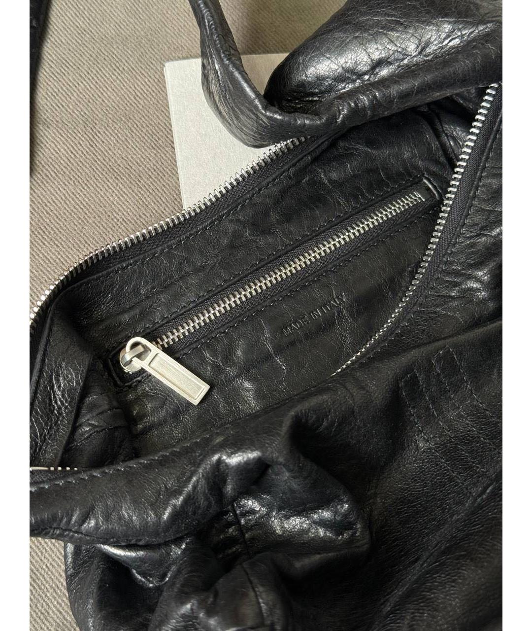 RICK OWENS Черная кожаная сумка с короткими ручками, фото 4
