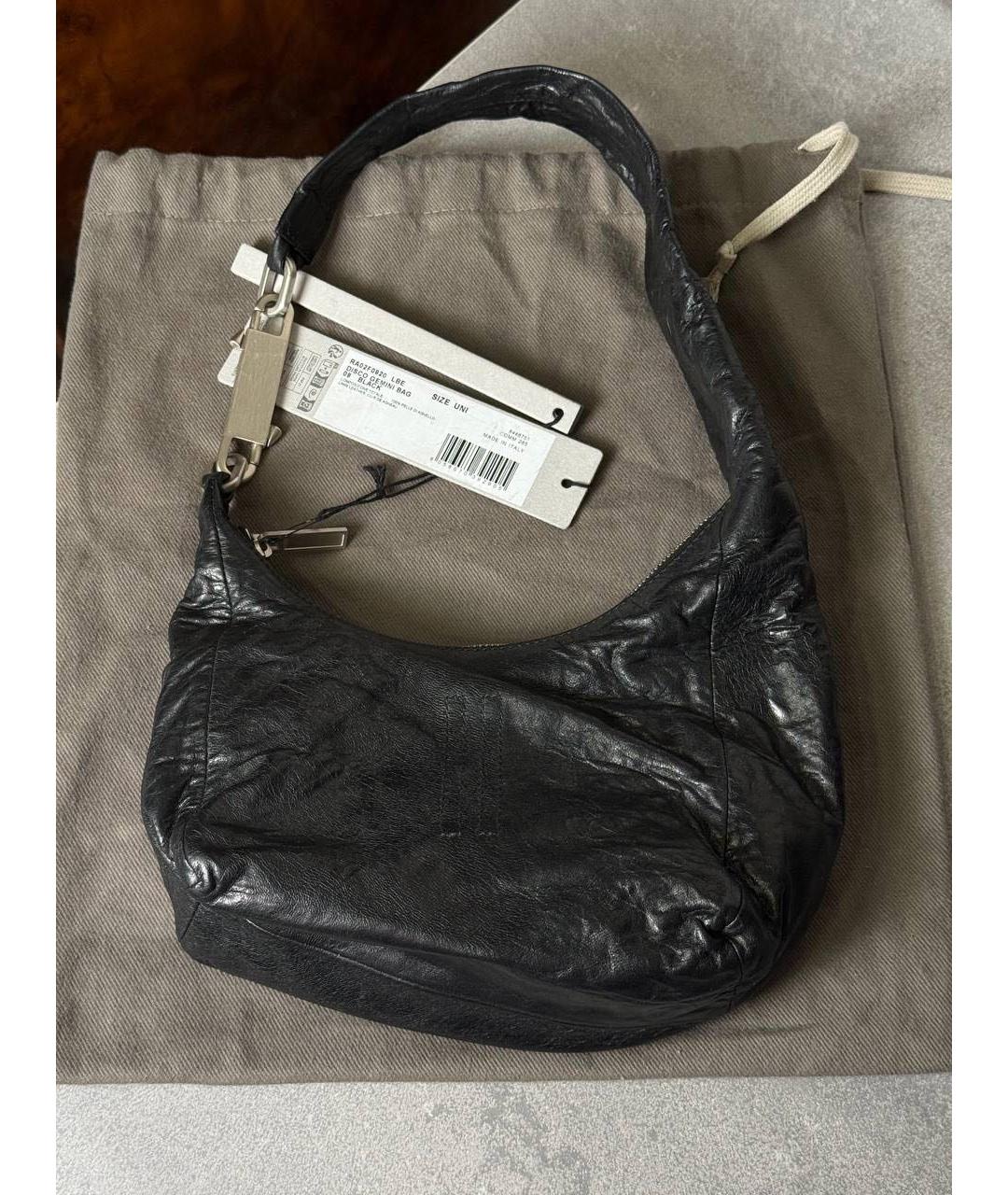 RICK OWENS Черная кожаная сумка с короткими ручками, фото 3
