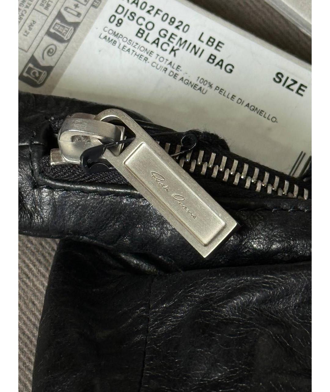 RICK OWENS Черная кожаная сумка с короткими ручками, фото 7