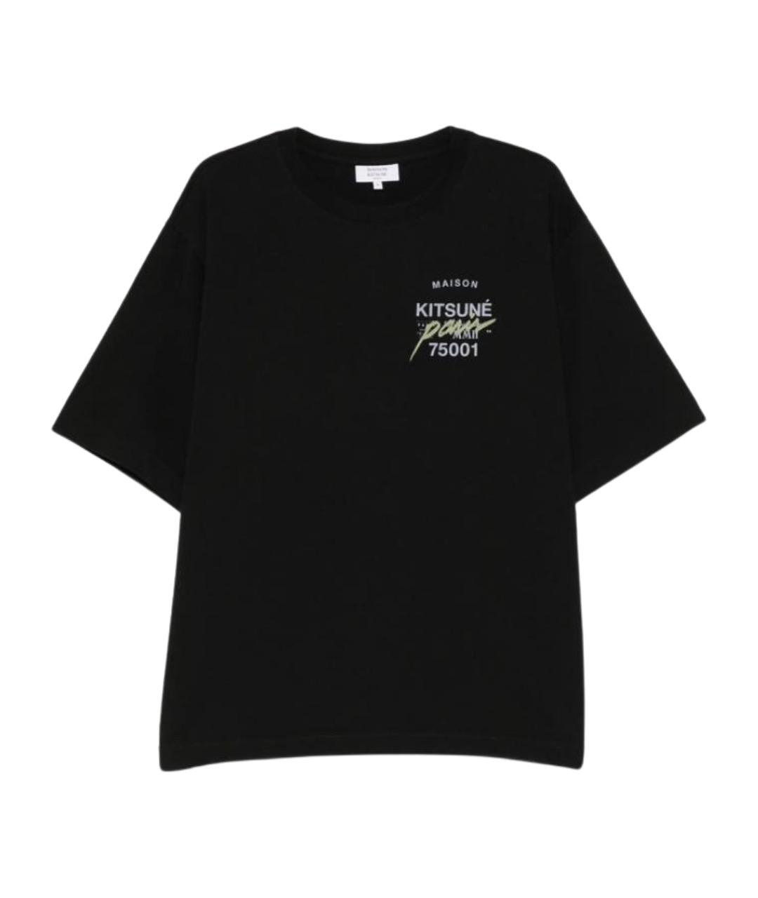 MAISON KITSUNE Черная хлопковая футболка, фото 1