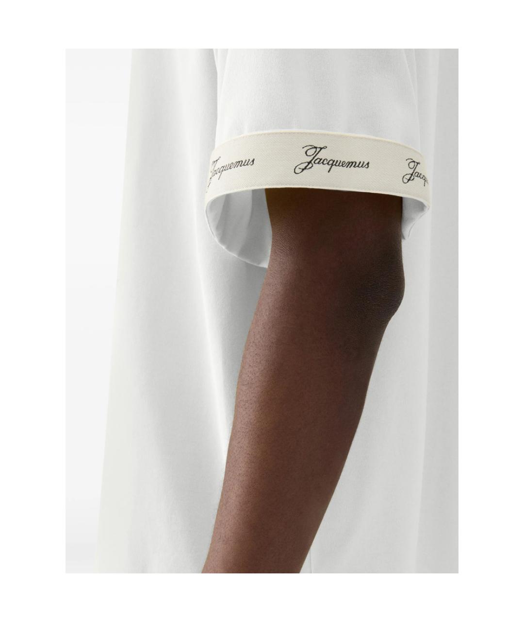 JACQUEMUS Белая хлопковая футболка, фото 4