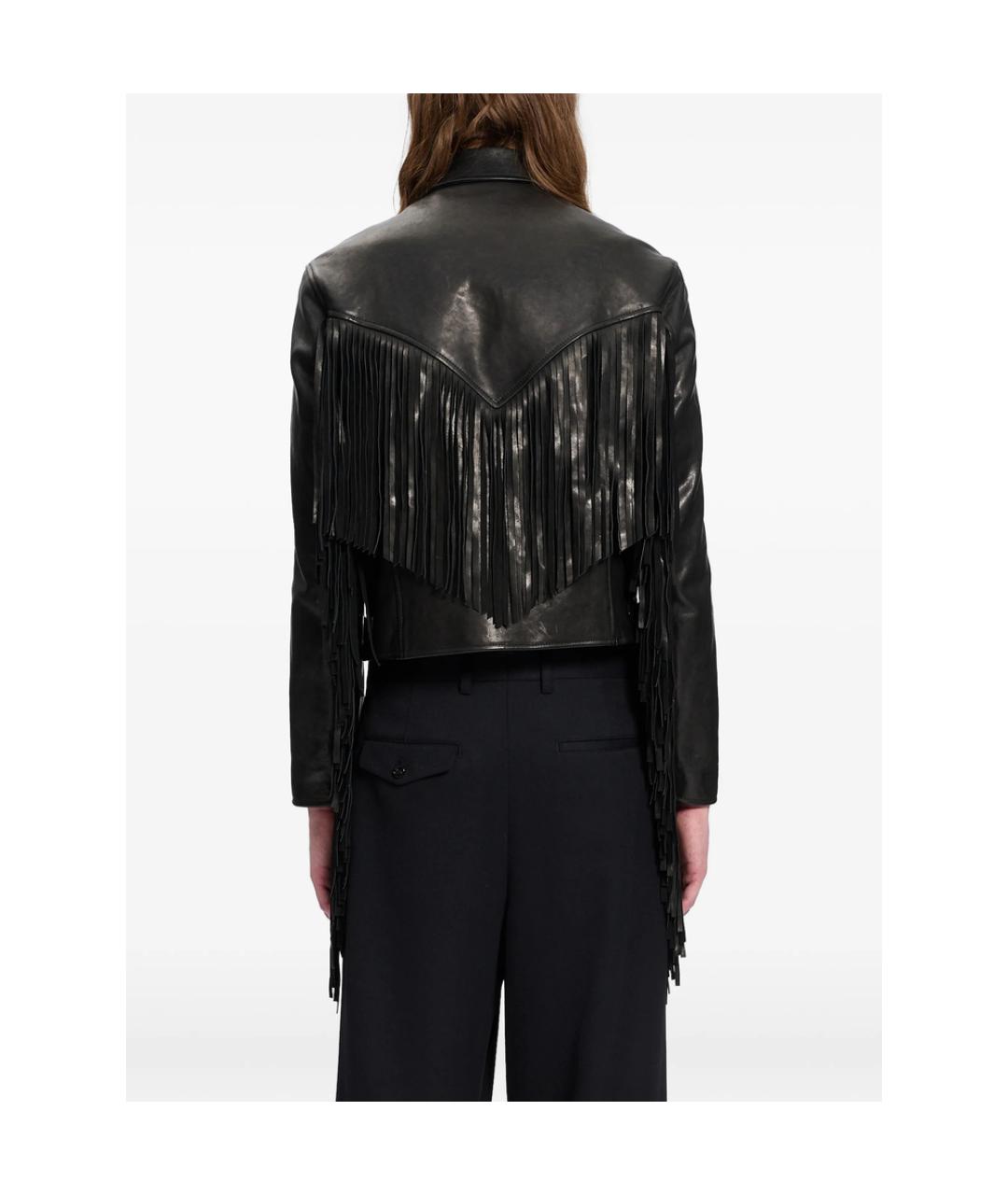 ANN DEMEULEMEESTER Черная кожаная куртка, фото 4